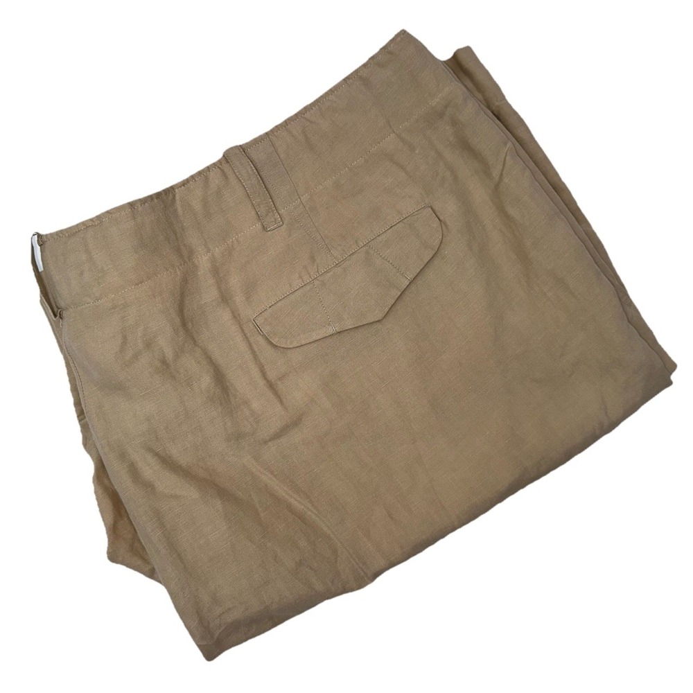 Polo Ralph Lauren‎ Chino Shorts 46B Big Linen Silk Flat Front Tan Preppy Vintage